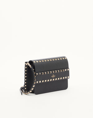 BORSA PICCOLA A TRACOLLA ROCKSTUD IN VITELLO GRANATO