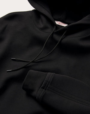 Felpa In Cotone Tecnico Con Cappuccio E Etichetta Sartoriale Maison Valentino