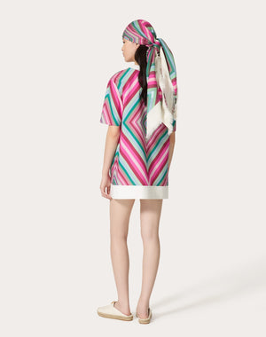 Abito Corto In Popeline Valentino Rhombus 75 Foulard 