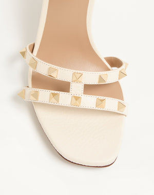 SANDALO ROCKSTUD IN VITELLO STAMPA ALCE 100MM
