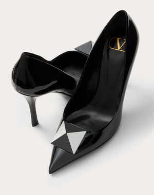 Décolleté One Stud In Vernice E Borchia Bicolor 100Mm