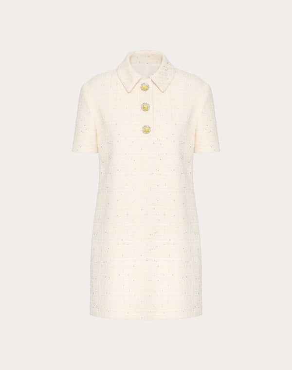Abito Corto In Delicate Tweed 