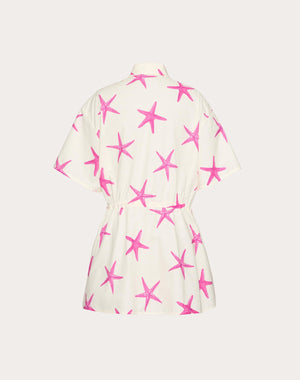 Abito Corto Chemisier In Cotton Popeline 