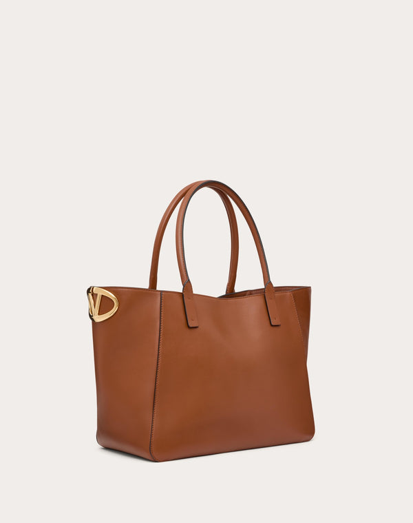Borsa Shopping Vlogo Side In Vitello Nappato