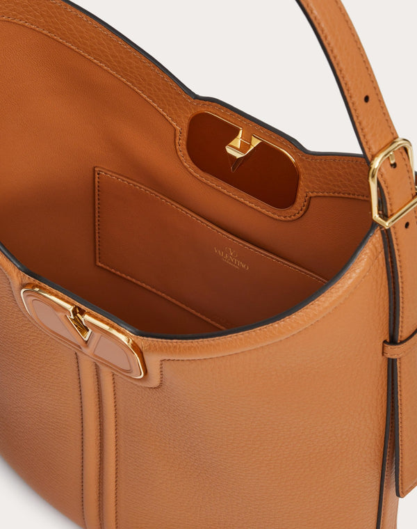 Borsa Hobo Vlogo Leather In Vitello Granato