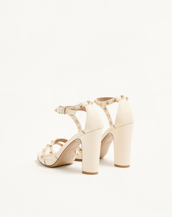 SANDALO ROCKSTUD IN VITELLO STAMPA ALCE 100MM