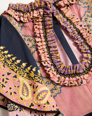 Abito Midi In Mussola Cotone Mix Stampe  