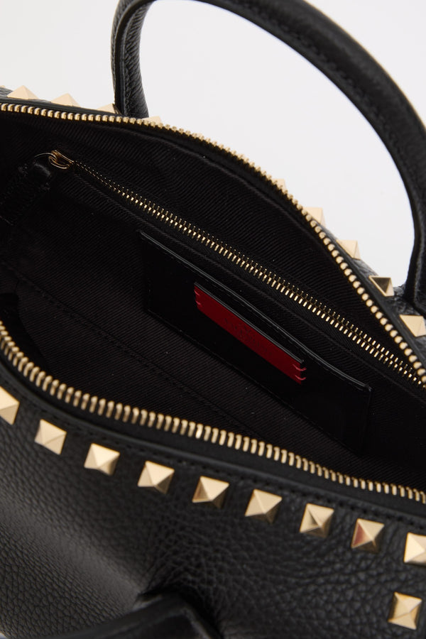 BORSA A MANO ROCKSTUD IN VITELLO GRANATO