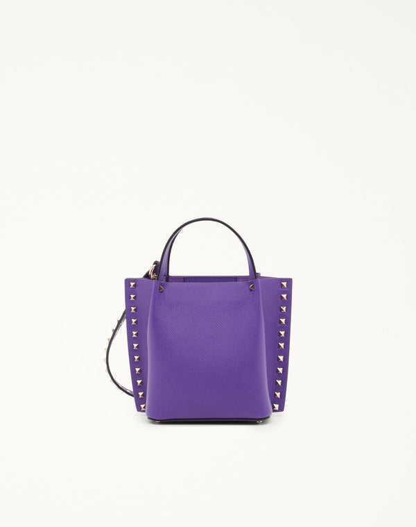 BORSA SHOPPING PICCOLA ROCKSTUD IN VITELLO GRANATO 