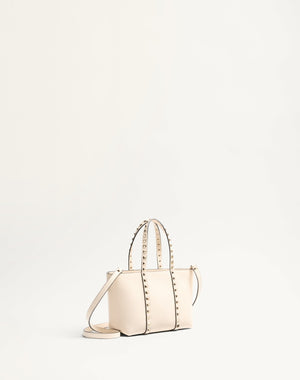 Borsa Shopping Piccola Valentino Garavani Rockstud In Vitello Granato