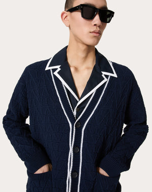 Cardigan In Cotone Con Motivo Toile Iconographe