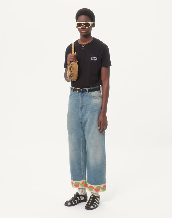 T-Shirt In Cotone Con Patch Vlogo Signature