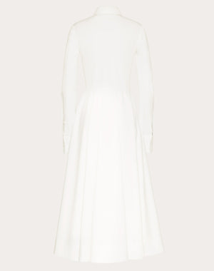 Chemisier  In Compact Popeline Ricamato 