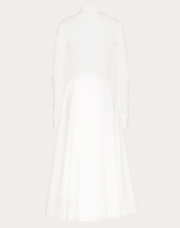 Chemisier  In Compact Popeline Ricamato 