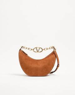 Hobo Piccola Vlogo Moon Bag In Suede Con Catena