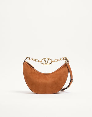 Hobo Piccola Vlogo Moon Bag In Suede Con Catena