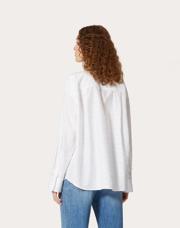 Camicia In Cotton Popeline Jacquard Toile Iconographe 