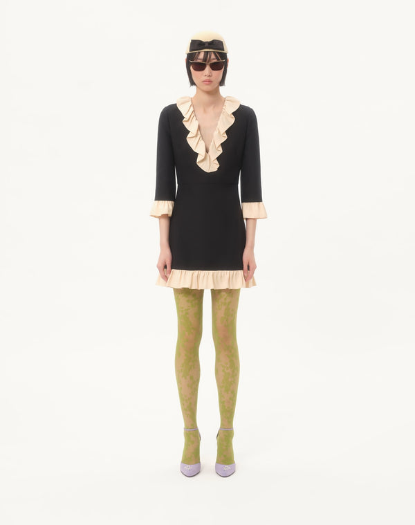 Abito Corto In Crepe Couture 