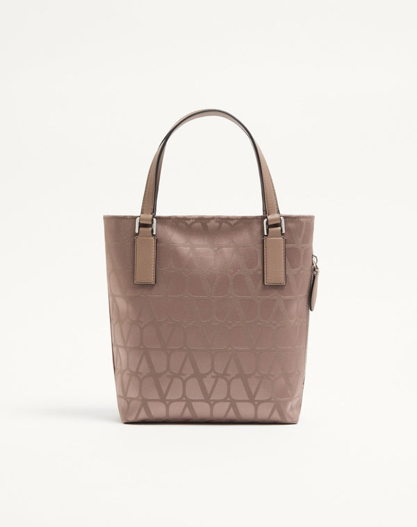 Borsa Shopping Mini Toile Iconographe In Tessuto Tecnico Con Dettagli In Pelle