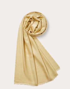 Stola 75X200 Cm Maxi Stud Jacquard Lurex In Seta E Cashmere