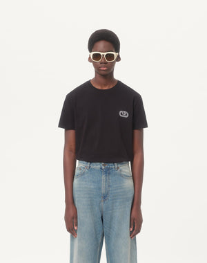 T-Shirt In Cotone Con Patch Vlogo Signature