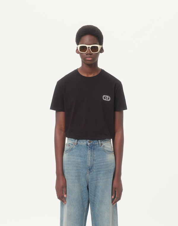 T-Shirt In Cotone Con Patch Vlogo Signature