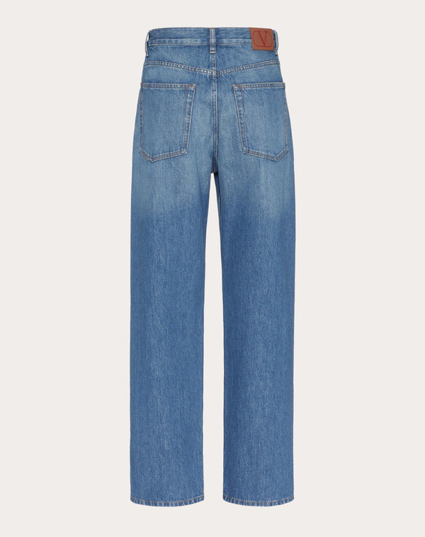 Pantalone In Medium Blue Denim 
