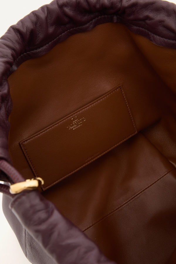 BORSA A SACCHETTO VLOGO POUF IN NAPPA