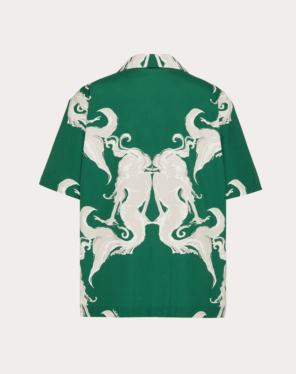 Camicia Da Bowling In Popeline Di Cotone Con Stampa Metamorphos Siren