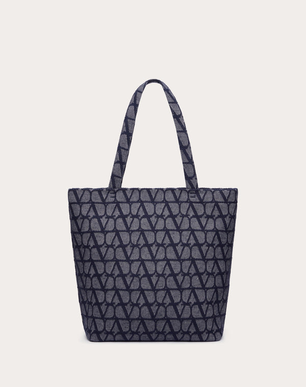 Borsa Shopping Toile Iconographe In Tessuto Jacquard Effetto Denim
