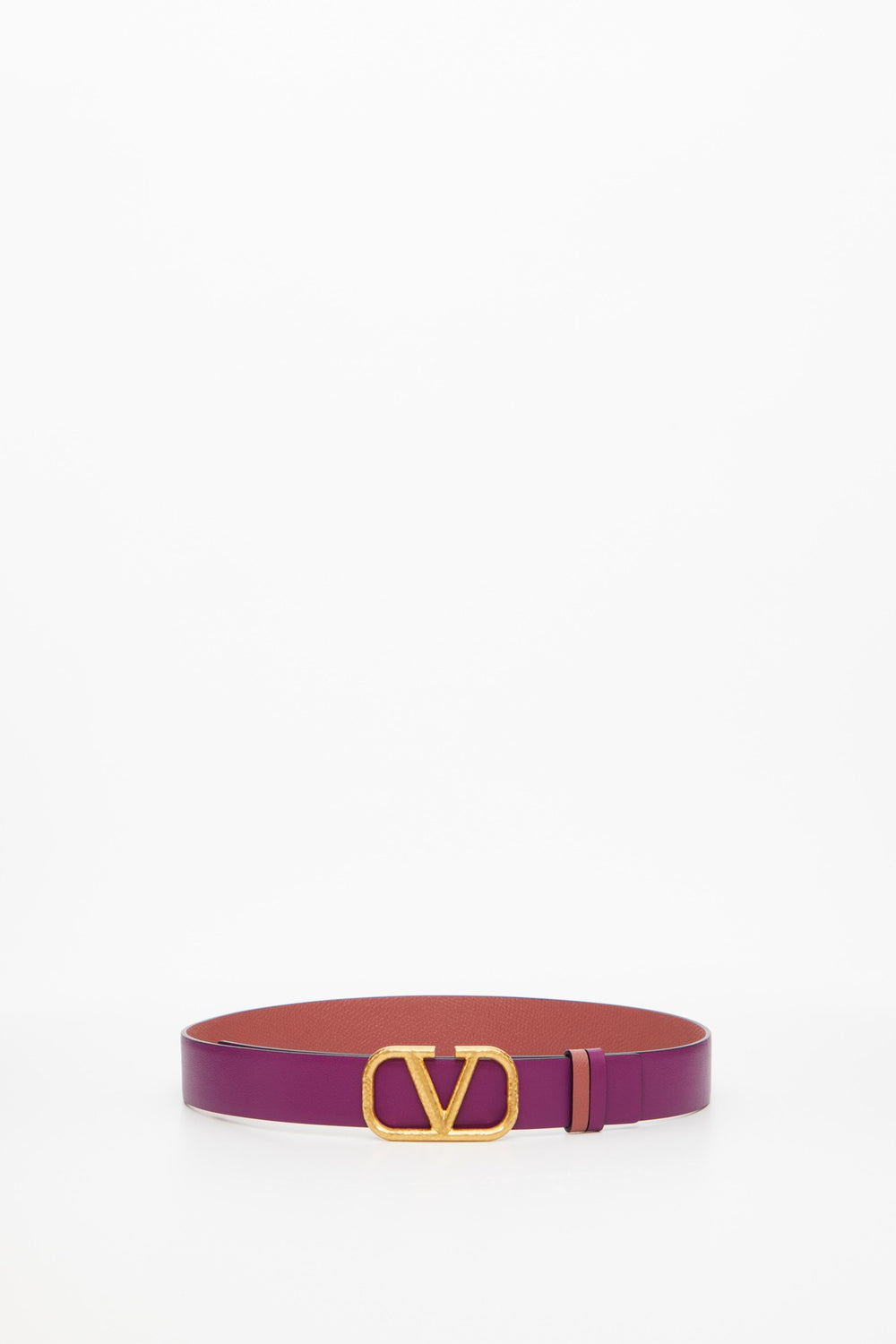 Cintura Reversibile Vlogo Signature In Vitello Granato 30 Mm