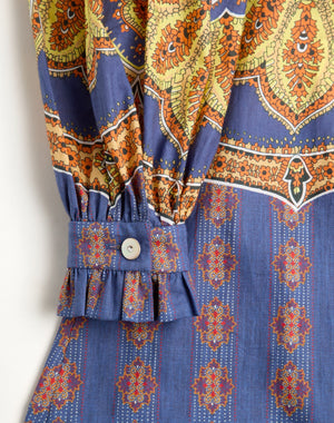 Abito midi in Mussola di Cotone stampato