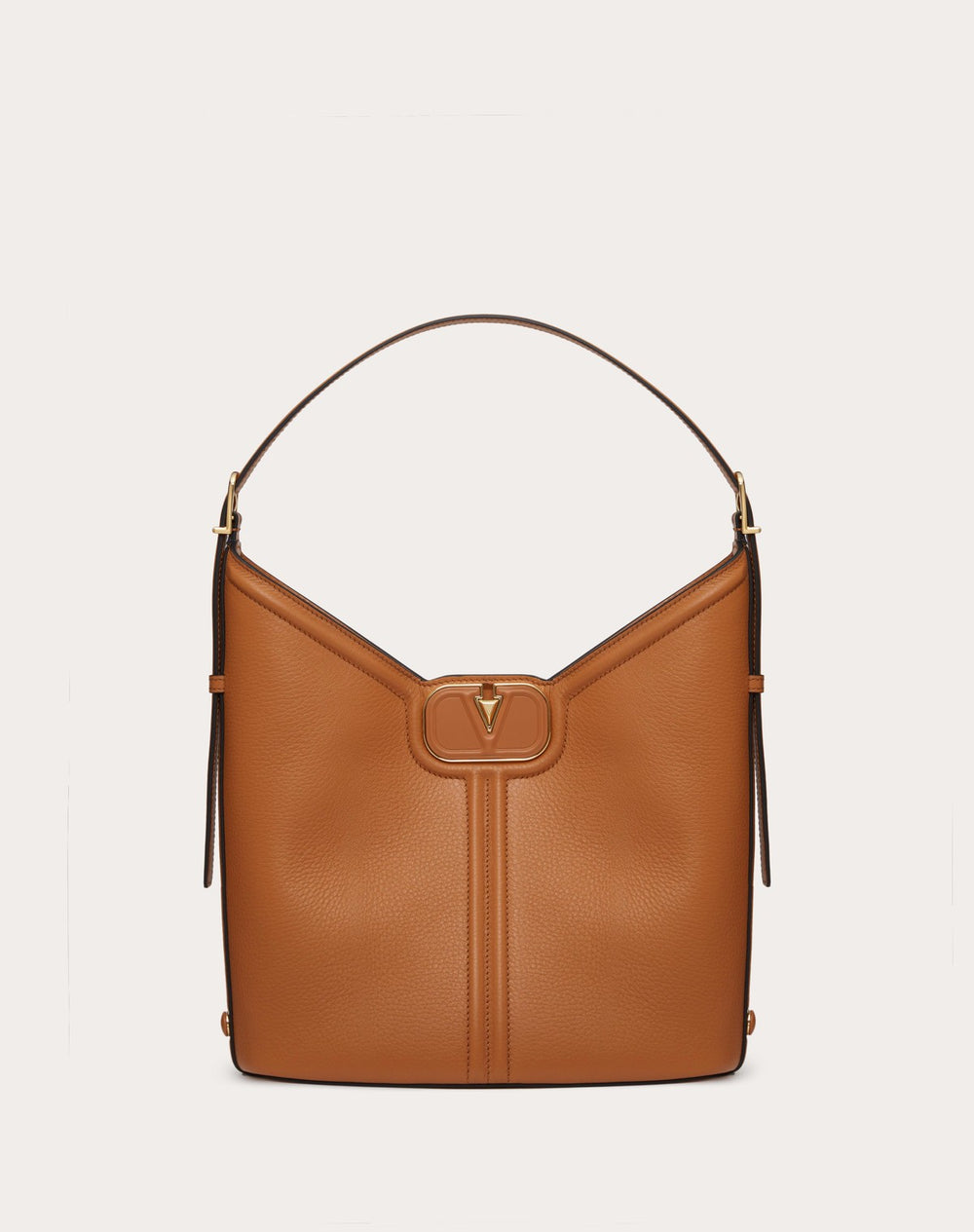 Borsa Hobo Vlogo Leather In Vitello Granato