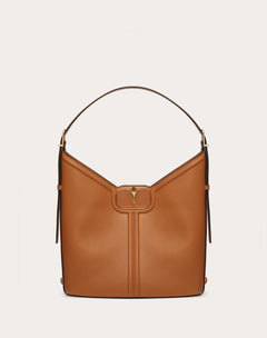 Borsa Hobo Vlogo Leather In Vitello Granato