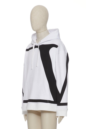 Felpa In Cotone Con Stampa V Logo Signature