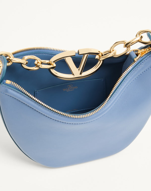 Mini Hobo Vlogo Moon Bag  In Nappa Con Catena