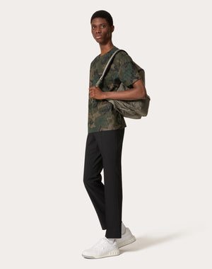 T-Shirt In Cotone Con Stampa Toile Iconographe Camouflage