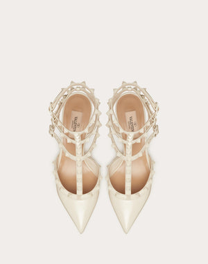 Décolleté Rockstud In Vernice Con Cinturini E Borchie In Tono 65Mm