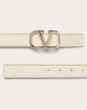Cintura Valentino Garavani Leather Toile Iconographe  In Vitello 30 Mm