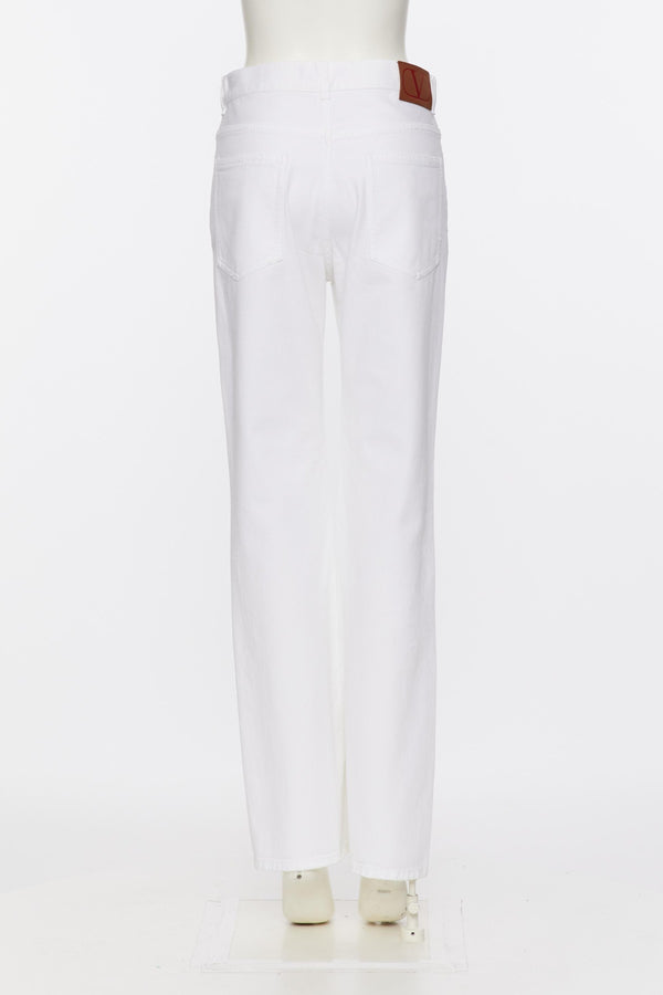 Jeans In White Denim Stampa Valentino Archive 1985