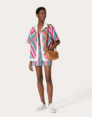 Camicia In Popeline Valentino Rhombus 75 Foulard 