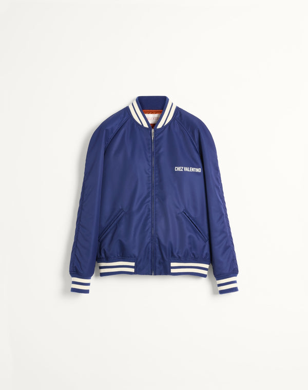 Bomber In Nylon Con Stampa Chez Valentino