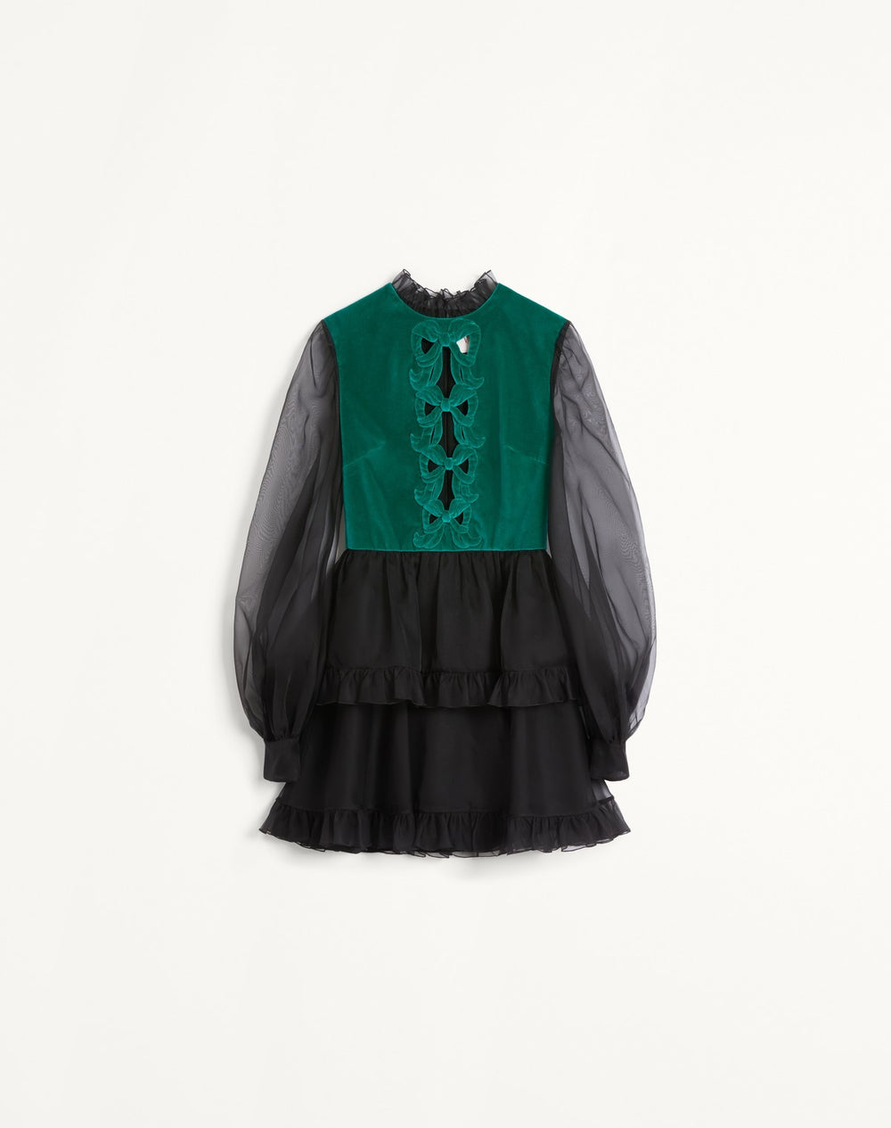 Abito Corto In Organza Ricamato
