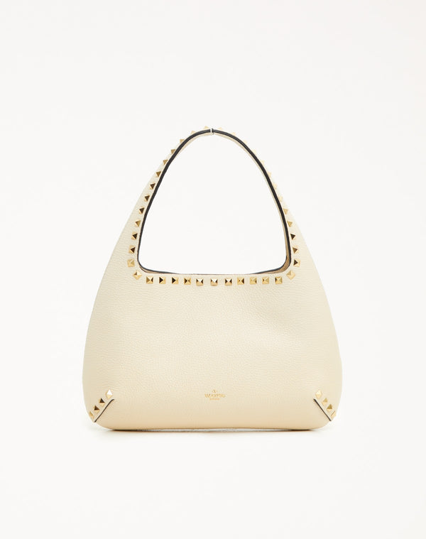 BORSA HOBO PICCOLA ROCKSTUD IN VITELLO GRANATO