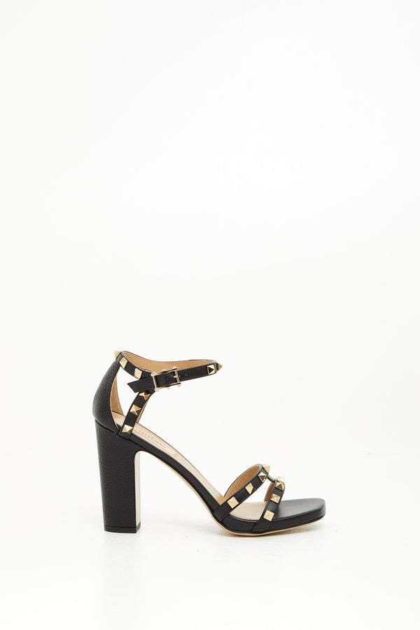 SANDALO ROCKSTUD IN VITELLO STAMPA ALCE 100MM
