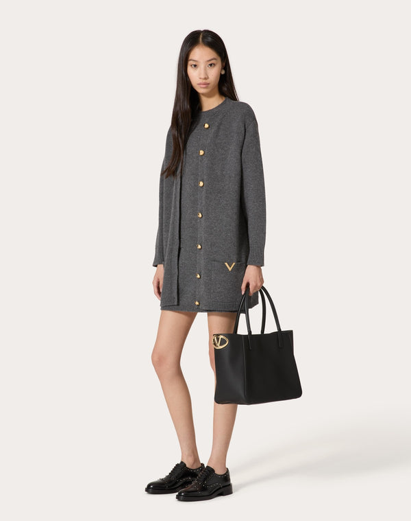 Borsa Shopping Vlogo Side In Vitello Nappato