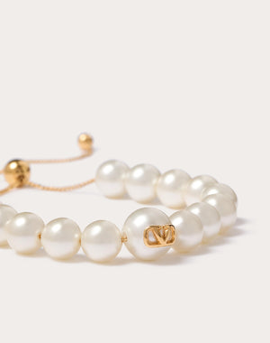 Bracciale Vlogo Signature In Metallo E Perle In Resina