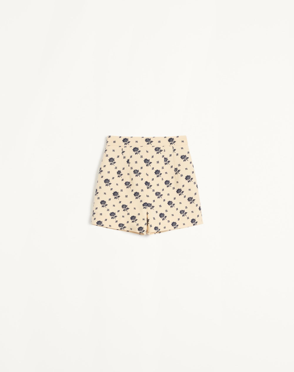 Shorts In Crepe Couture Fiorellino Blu Papier Floral 