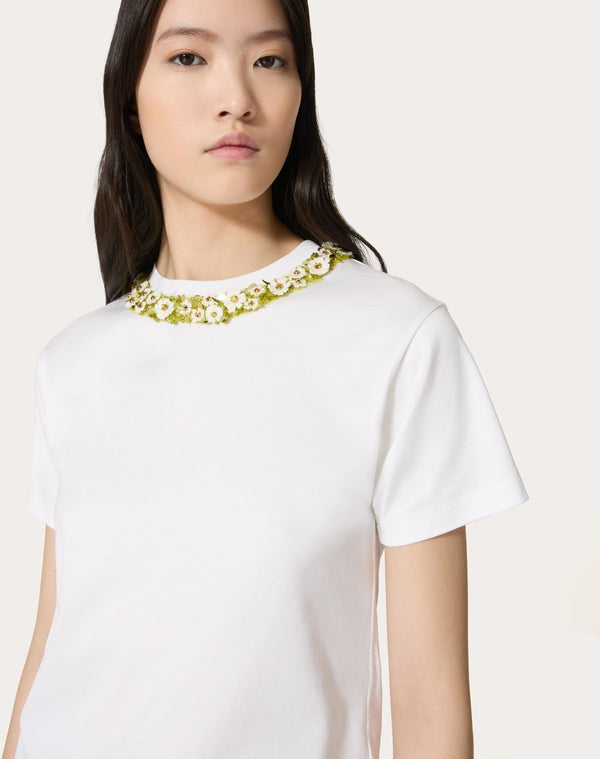 T-Shirt In Cotton Jersey Ricamata