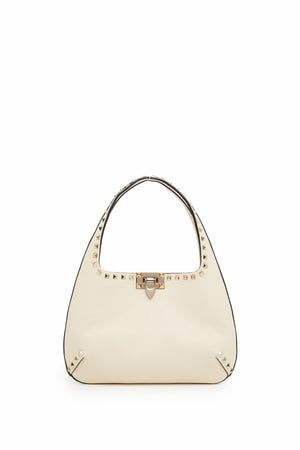 BORSA HOBO PICCOLA ROCKSTUD IN VITELLO GRANATO